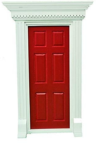 Melody Jane Dolls House Red Georgian Front Door with Dentil Detail1:12 Scale