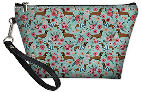 chaqlin Kosmetiktasche, tragbar, für Damen, Make-up, Dackel, multifunktional