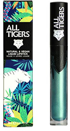 Liquid Lipstick - Matt, Vegan & Natürlich - Langer Halt - Farbe: Metallic Grün Steal The Show 989 - Lippenstift ohne Bestandteile auf Erdölbasis - Bio-Inhaltsstoffe - ALL TIGERS