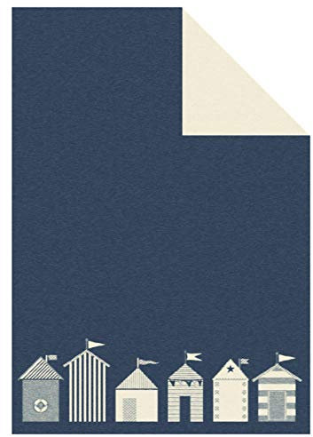 Ibena Kuscheldecke/Tagesdecke/Wolldecke/Wohndecke ca. 150x200cm Decke Wohndecke Gartendecke (2376 blau)