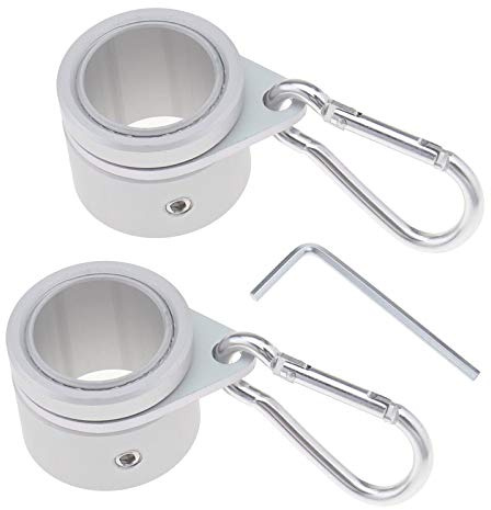 YINETTECH 2x Aluminium Metall 1 Nicht Verwickeln Fahnenmast Drehbare Ringe Clips für Montage Drehbaren Fahnen