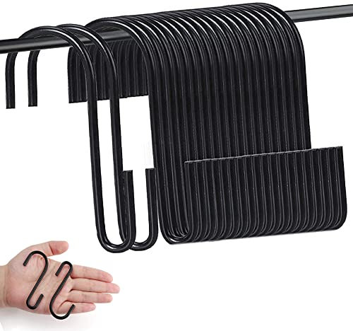 OUOQI 20 Stück S-Haken,Edelstahl Metallhaken,S-förmiger Aufhängerhaken,Schwerlast Metall S haken,S-Haken,Küchenhaken,Geeignet für Schlafzimmer Küche Badezimmer Wohnzimmer