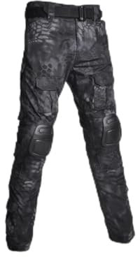 Suwequest Taktische Anzüge Outdoor-Paintball-Kleidung Militäruniform Tactical Combat Camouflage Shirts oder Cargo-Hosen Black Python S-(50-60KG)