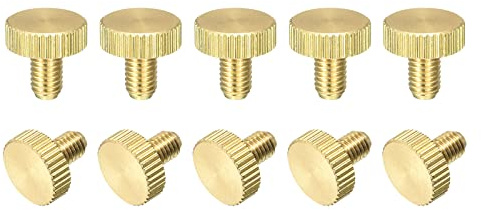 sourcing map Gerändelte Rändelschrauben, M5 x 8 mm, flache Messingschrauben, Griffknöpfe für PC, elektronisch, mechanisch, 10 Stück