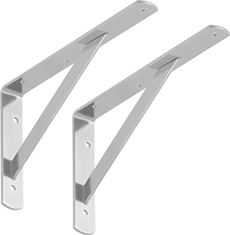 SOTECH 2er Set Regalkonsolen 250 x 150 x 30 mm verzinkt pulverbeschichtet | Regalträger mit Querstrebe zur Stabilisierung