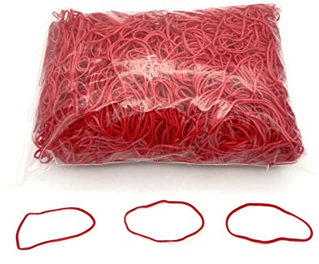 Progom - Elásticos libres de látex (TPR) – 100 (Ø64) mm x 2 mm – Color rojo – Bolsa de 1 kg