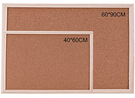 Cork Board Pin Message Notice Board Wooden Frame Office Memo School Pinboard for Walls Office, School, Bedroom and Home Picture Vision Bulletin Planner (40 * 60cm)