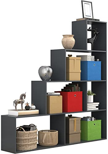 VCM Holz Stand Treppenregal Stufenregal Standregal Raumteiler Bücherregal Dubila L