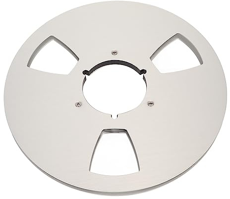 Bobine de Réception de Bande, Bobine de Bande Vide de 1/4 10 Pouces, Bobine de Bande Sonore Ouverte à 3 Trous en Aluminium pour Rugissement (Argent)
