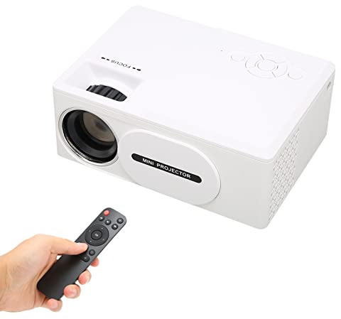 Mini Proyector LED, Proyector Multimedia de Cine en Casa, 30000 Horas, 1500: 1, Proyector de Video Portátil Compatible con, VGA, USB, AV (Enchufe de la UE)