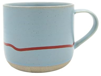 Keith Brymer Jones - Studio Range - Standard Ceramic White Mug - Clear Sky & Red - 350ml - Gift Boxed