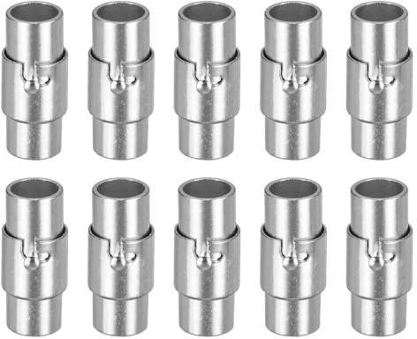 QUARKZMAN Leder Kordel Endkappen Armband Verschluss, 10 Stück 5mm Loch Magnetische Verschlüsse für Lederband, Kordel Endkappenn Verschluss für Armbänder Schmuckherstellung Basteln, Silber