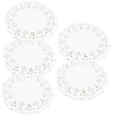 PRETYZOOM 5sätze Papierdeckchen Runde Spitze Einweg Fettabsaugungspapier Mit Blumenmuster Tortenunterlagenpapier Für Kuchen Cupcakes Snackeinlage Grillpapiereinlage