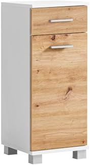 Schildmeyer Palermo Unterschrank 157628, Mattweiß/Artisan Eiche Dekor, 30,3 x 32,6 x 75,3 cm