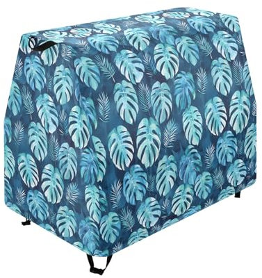 Copertura per tavolo da acqua per bambini, motivo foglia di Monstera blu, per tavolo da esterno per doccia a pioggia, stagno