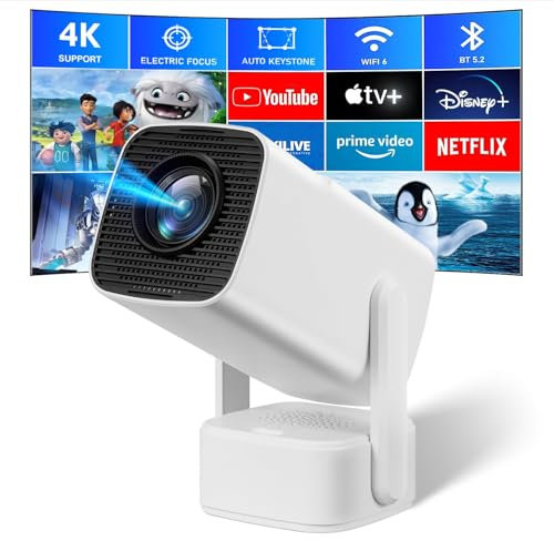 Mini 4K Projector,SEPYMP Portable Projector,Android 11,1920*1080 FHD,350 ANSI,with 5W Independent Speaker,Pre-installed Netflix,Youtube,and App Store