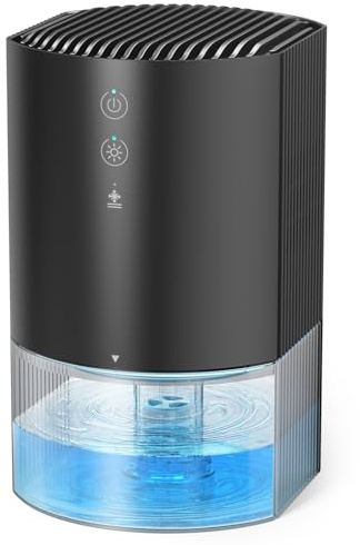 Small Dehumidifiers for Bathroom, Bedroom, Dorm Room, Home, RV, Closet, Wardrobe, Office, Portable Dehumidifier with Auto Shut Off, Auto Defrost, Colorful Light, Ultra Quiet, Energy Saving, 35 OZ