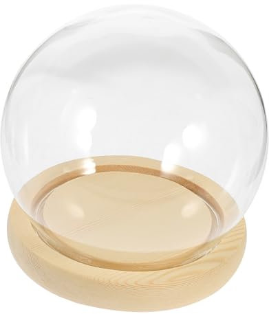 Garneck Glass Cloche Dome for Craft Flower Container Strong Wear Break Resistance