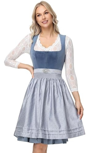 Women's German Dirndl Dress Bavarian Oktoberfest Halloween Carnival Costumes for Holiday