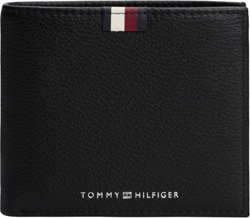 Tommy Hilfiger Herren Geldbeutel Flap and Coin aus Leder, Schwarz (Black), Einheitsgröße | Einheitsgröße