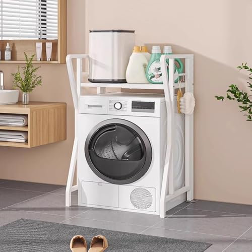 Estantería Lavadora Secadora Plegable, Armario Lavadora Y Secadora Vertical Escalable, Armario De Lavadora-De Altura Ajustable, Ahorra Espacio, Estantería De Almacenamiento Sobre El Suelo Para Baño(Wh