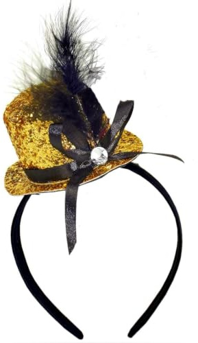 Hatstar Partyhut Zylinder Haarreif | 20er Jahre Kopfschmuck Accessoire für Silvester, Fasching, Karneval, Halloween | Kostüm Haarschmuck für Herren, Damen & Kinder in Rot, Gold, Silber oder Schwarz
