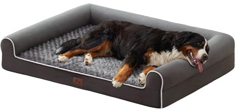 Warmrest Large Dog Beds Large Sized Dogs 45x35x7 Inch, Orthopedic XXL XL Dog Bed for Medium Size Dogs, Big Waterproof Couch Sofa with Removable Washable Cover for Pet, Dark Grey