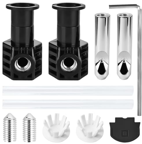 XSHAO® Kit Fissaggio Tavoletta Wc Sospeso, Set di Fissaggio Universale per Sedile Wc con Cerniere di Fissaggio Superiori in Acciaio Inox e Viti per il Coperchio per WC Sospesi (Nero)
