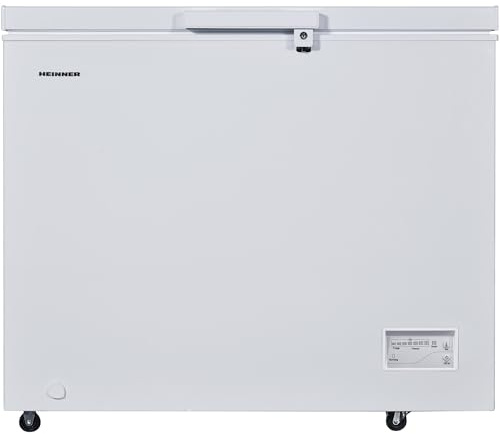 HEINNER HCF-287CNHE++ Gefrierschrank – 287 L Nutzvolumen, Energieeffizienzklasse E, Statisches Kühlsystem, LED-Innenbeleuchtung, Mehrere Gefrierschubladen, Reversible, Weißes, – 5 Jahre Garantie