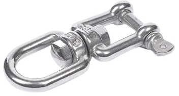 SITBXO Pivotant à Double extrémité Lot de 10 Connecteurs À Anneau Pivotants Double Extrémité en Acier Inoxydable 304, Rotation 360°, avec Ancrage Mâchoire M5-M12(M6,Ox type-10Pcs)