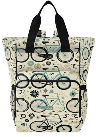 Ttgoth Sac à dos à langer de vélo imperméable avec porte-biberons isothermes, sac à dos de voyage multi-poches avec sangles de poussette pour maman et papa