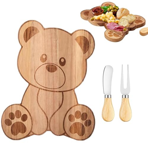 Tabla de Quesos Multifuncional en Forma de Oso para Servir Alimentos