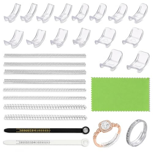 Ring Adjuster for Loose Rings Set 27PCS, Invisible Ring Size Adjuster with Anti-Slip Design, Reusable Practical Accessory Fits Multiple Ring Sizes
