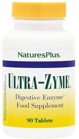 NaturesPlus UltraZyme - 120 mg Ox Bile, Pancreatin, Betaine HCl, Bromelain, Lactase and Probiotic Complex- Maximum Strength Digestive Enzyme Supplement - 90 Tablets