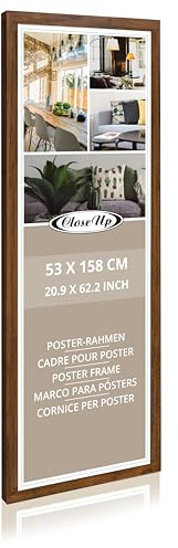 Close Up Posterrahmen, Bilderrahmen für Türposter - Eiche, Natur, MDF-Rahmen (Holzdekor), Größe: 53 x 158 cm - mit bruchfester PVC-Scheibe