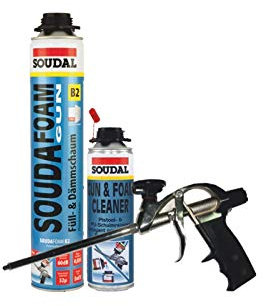 Soudafoam B2 Pistolenschaum Set 1 Stück mit Profi-Schaumpistole + Reiniger