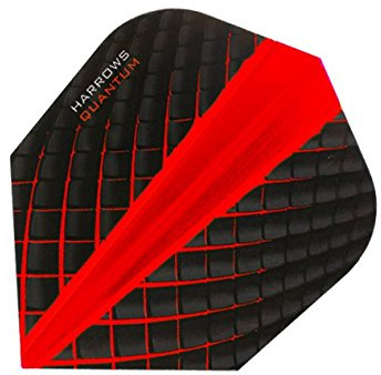 Harrows Quantum Dart-Flights, 3D-Effekt, 100 Mikron, Standardform, Rot, 5 Sets (15 Stück)