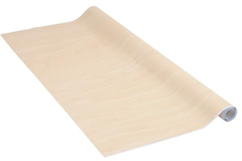 Venilia Klebefolie | Ahorn Holzoptik Weiß | 45 cm x 3 m, Stärke 95μ | selbstklebende Möbel-Folie, Dekofolie, Tapete, Küchenfolie | PVC ohne Phthalate | Made in EU
