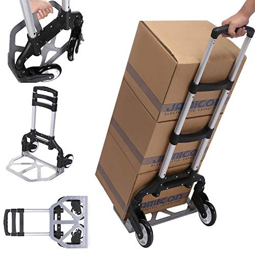 Aluminium Stair Climber Sack Truck Shopping Trolley Foldable Load Capacity 100 kg Hand Truck Quick and Easy Transport (Type 2)