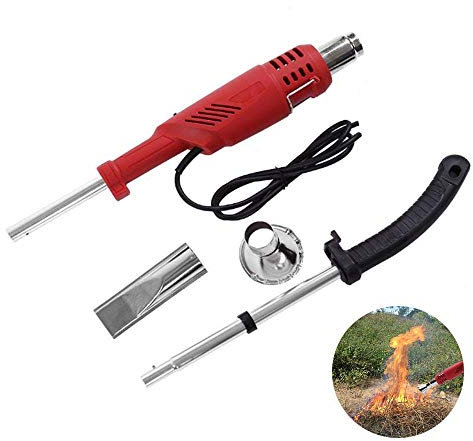 QIANRUNHE Brûleur électrique 650 °C Température maximale avec 2 buses pour jardin, terrasse, allée UK Plug Rouge