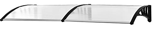 Outsunny 75 x 195 cm Curved Door Window Awning Canopy, Polycarbonate Cover Front Door Outdoor Patio, UV Rain Snow Protection Shelter, Clear