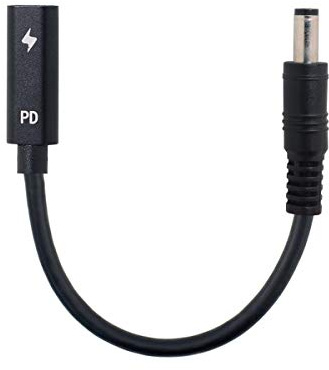 Cablecc Type C USB-C Female Input to DC 5.5 * 2.1mm Power PD Charge Cable fit for Laptop 18-20V