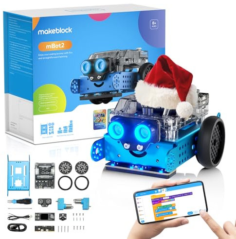 Makeblock mBot2 Coding Robot Age 8+, Programmable Robot for Kids Compatible with Scratch and Python, Support Wi-Fi, IoT, Robotics, Electronics, AI Technology, STEM Toys for Kids Ages 8-12