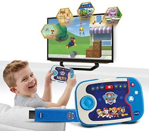 VTech ABC Smile TV - PAW Patrol Lernkonsole - Kabellose Spielkonsole mit HDMI-Stick für den Fernseher - Mit 12 Missionen für stundenlangen Lernspaß - Für Kinder von 3-7 Jahren