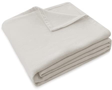 Style Quarters Cashmere Cotton Blanket, 10% Cashmere 90% Cotton Lightweight Queen Size Blankets for Bed, Breathable Cozy Luxury Bed Blankets, Soft Cashmere Blanket for All Season, Beige, 90x90 inches