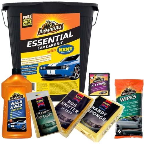 Xtremeauto Car Cleaning Kit With Bucket - Car Detailing Kit Valet Equipment, 7 Piece Car Washing Kit Cleaning Gifts, With 10L Car Cleaning Bucket All You Need Car Wash Kit Set