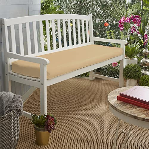 Water Resistant Garden Bench Cushion 2 Seater for Patio Furniture Kitchen/Dining Bench Indoor Outdoor Comfortable Modern Thick Cushion With Zipper Removable Washable Cover (2 seater 108x45x6cm, Sand)