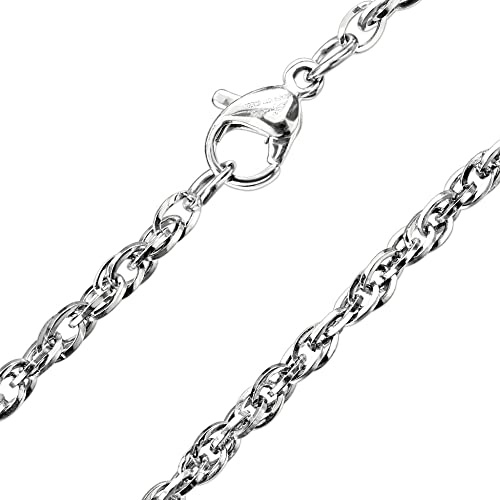 Treuheld® Doppel-Ankerkette in 3 Farben | Farbe: silber | Dicke: 2mm | Länge: 44cm