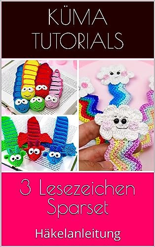3 Lesezeichen Sparset: Häkelanleitung