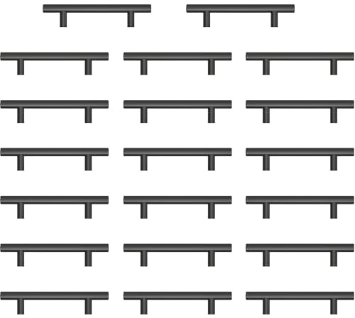 AwmnSrman Tiradores Cocina Tiradores Armarios 20 Piezas 96MM Negro | Acero Inoxidable con Recubierto en Polvo: Realización de Orificios